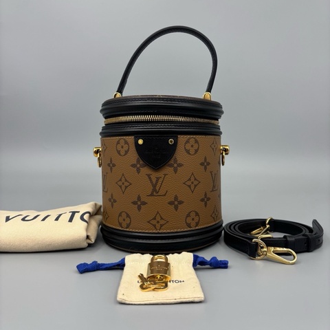 Louis Vuitton路易威登 老花發財桶手提斜挎包 尺寸15*17