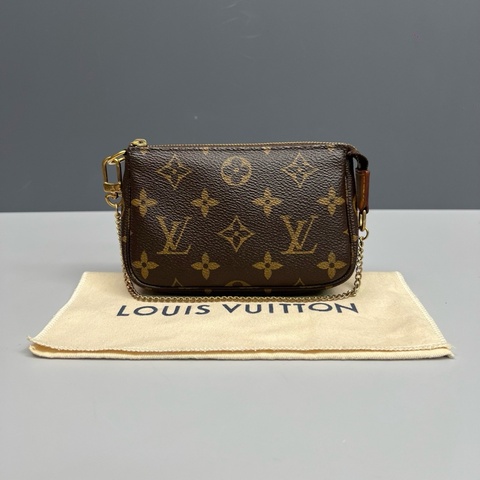Louis Vuitton路易威登 經典老花小麻將鏈條包 97新