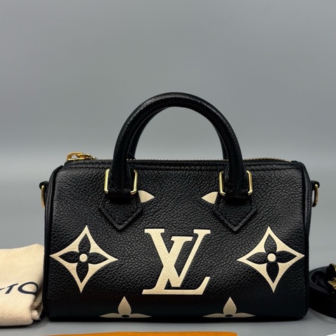 Louis Vuitton路易威登 全皮壓紋Speedy Nano斜挎包 芯片 尺寸16*10