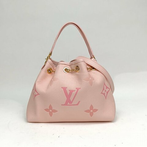 LOUIS VUITTON SummerBundle手提包logo壓紋淡粉色牛皮革金扣晶片肩背包