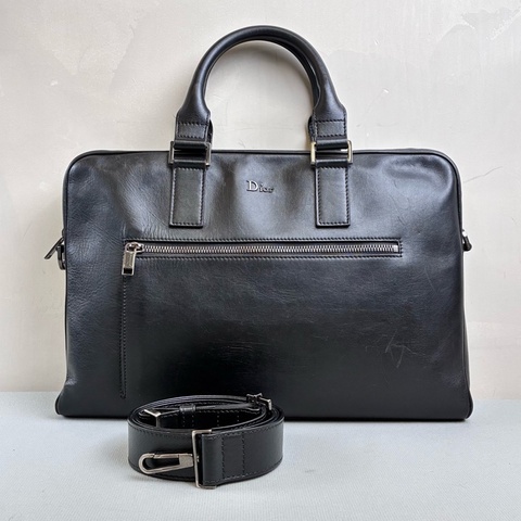 Dior/迪奧 Homme 黑色全皮公文包 98新 尺寸39×30