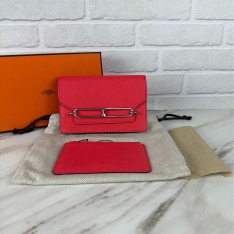 Hermès 愛馬仕 Roulis slim 0E 德克薩斯粉 Rose Texas 銀釦