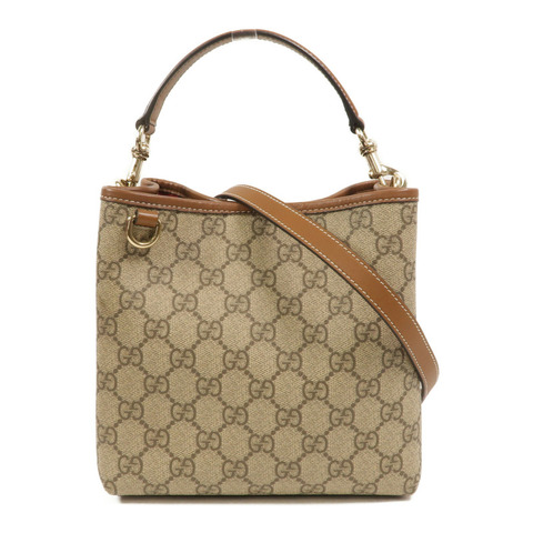 GUCCI 帆布GG Emblem Small Bucket手挽肩背兩用袋