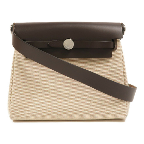 HERMES 帆布Mini Herbag肩背袋Ebene
