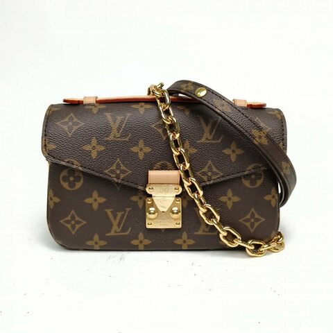 LOUIS VUITTON MetisPochette橫版郵差包老花PVC金扣晶片肩背包