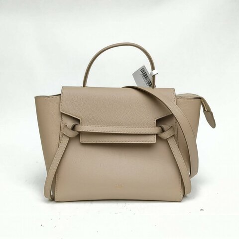 CELINE Belt鯰魚包Micro24灰色牛皮革金扣肩背包