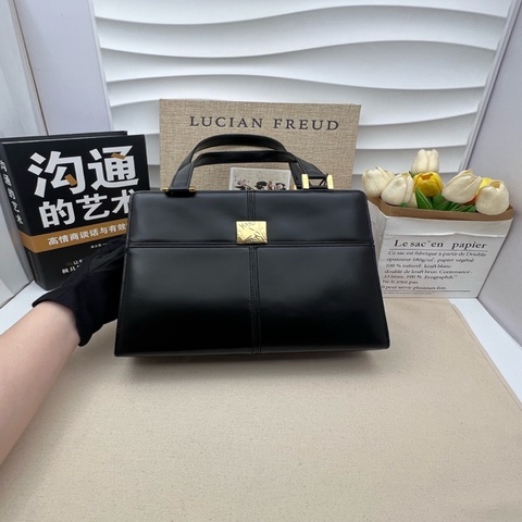 YSL聖羅蘭box皮托特黑色分割方格手