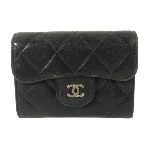 CHANEL 羊皮皮革Card Case銀扣卡片套