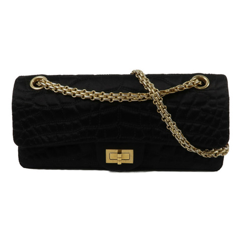 CHANEL Satin 2.55 East West鏈帶肩背袋