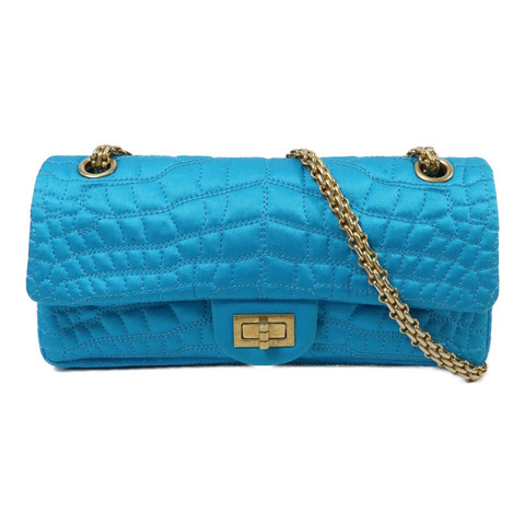 CHANEL Satin 2.55 East West鏈帶肩背袋