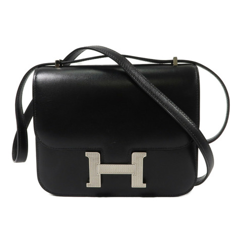 HERMES Box皮革Constance Mini肩背袋Noir