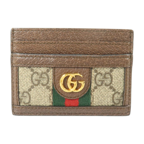 GUCCI 塗層帆布/牛皮皮革Ophidia GG卡片套