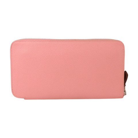 HERMES Epsom皮革Silk In  Long Wallet銀扣長錢包Rose Azalee
