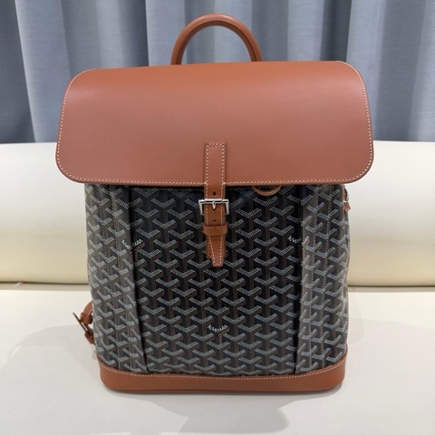 Goyard 戈雅 高雅德 alpin 棕色老花雙肩包手提包單肩包斜挎包 大號