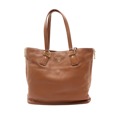 PRADA 普拉達 Vitello Daino 手提包 棕色 牛皮 BR4372