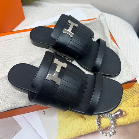 Hermès 愛馬仕 黑色拖鞋 36碼 未使用