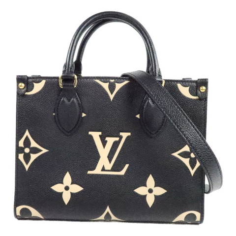 LOUIS VUITTON Monogram Empreinte On The Go PM金扣手挽肩背兩用袋