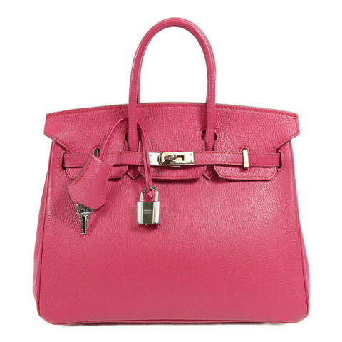 HERMES Chevre皮革Birkin 25手挽袋Rose Pourpre