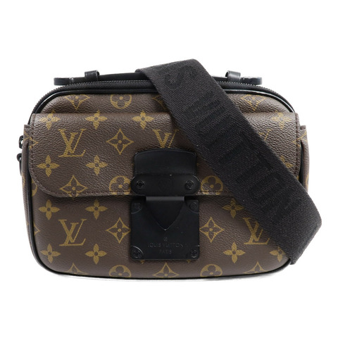 LOUIS VUITTON Monogram Macassar S Lock手挽肩背兩用袋