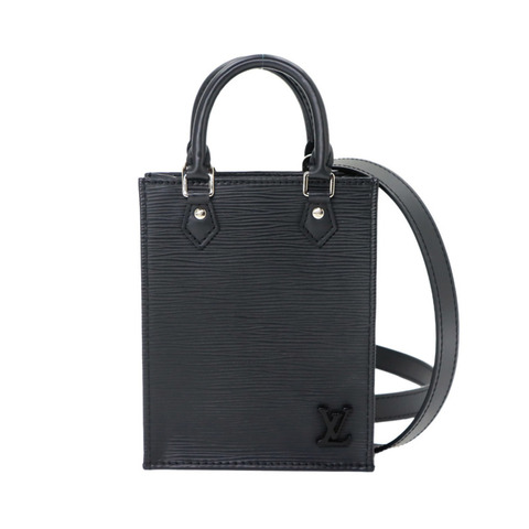 路易威登 Epi Petite Sac Plat 兩手提/肩背包 黑色皮革 M69441