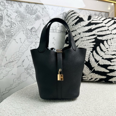 Hermes 愛馬仕 黑金菜籃子18 附件鎖