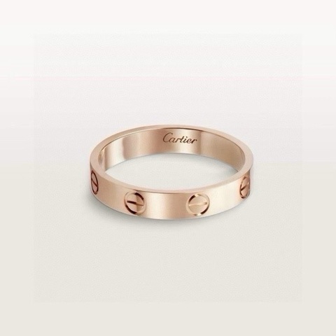 Cartier 卡地亞 LOVE 經典款窄版戒指 18K玫瑰金 尺碼48