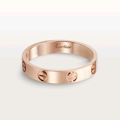 Cartier 卡地亞 LOVE 經典款窄版戒指 18K玫瑰金 尺碼54