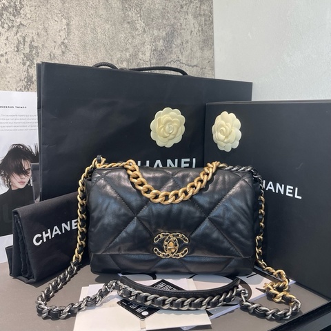 Chanel 香奈兒 19bag 小號 黑金 30開