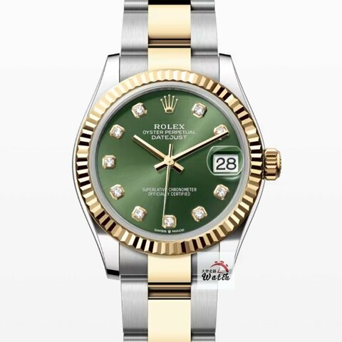 【大眾名錶】ROLEX 勞力士278273 Datejust 蠔式中型 2025/01全配件 最新款 市場少有 新包台綠色十鑽面盤 三版錶帶 B1504