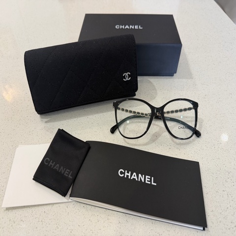❤️全新全配❤️Chanel雙C鏈腳平光眼鏡
