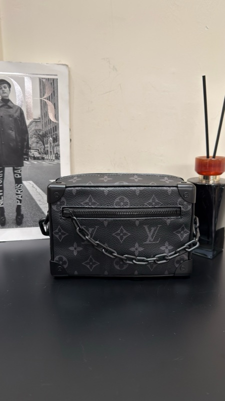 Louis Vuitton 路易威登 黑武士 黑色老花盒子包 單肩斜挎包 芯片款