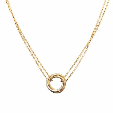 CARTIER 卡地亞 TRINITY NECKLACE 三環項鍊 K18PG  4.15g