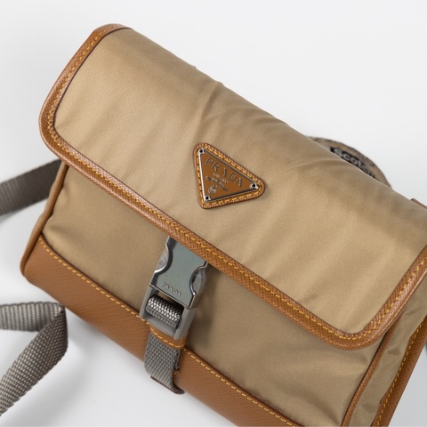全新PRADA Re-Nylon Crossbody拼接斜背小包