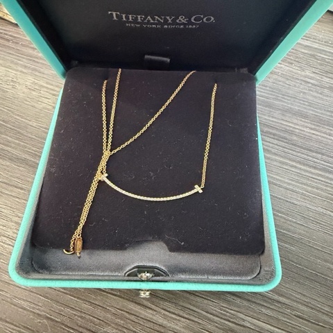 Tiffany帝芙尼  滿鑽笑臉項鍊 玫瑰金