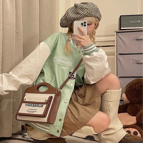 #熱銷現貨 # Burberry Mini Pocket 經典印花帆布皮革#輕巧方便