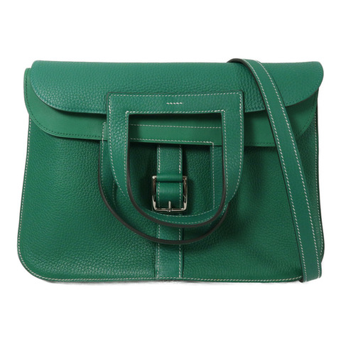 HERMES Clemence皮革Halzan 31手挽肩背兩用袋Menthe