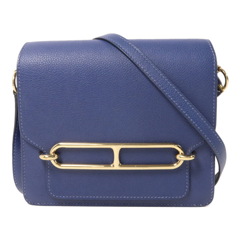 HERMES Evercolor皮革Roulis Mini肩背袋Bleu Brighton