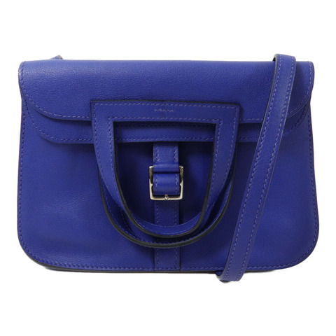 HERMES Swift皮革Mini Halzan手挽肩背兩用袋Electric Blue