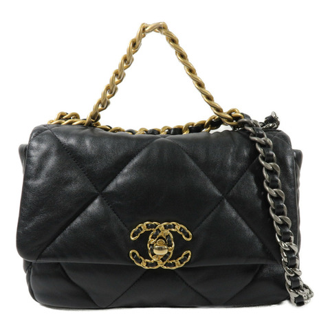 CHANEL 羊皮皮革C19 Small手挽肩背兩用袋