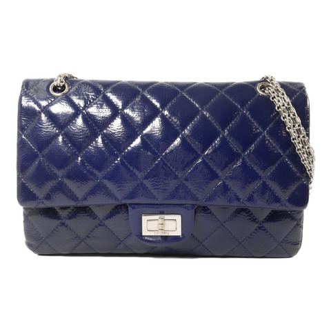 CHANEL 漆皮皮革Classic 2.55 Large鏈帶肩背袋
