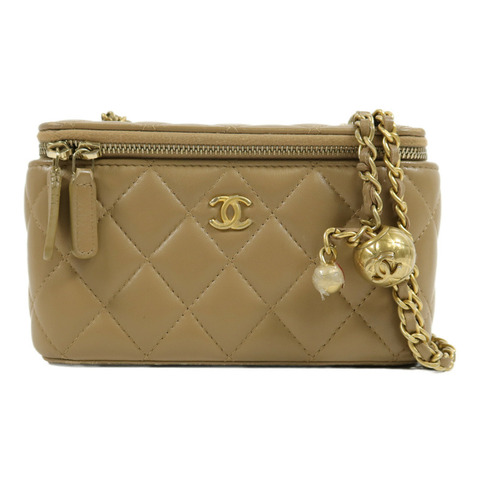 CHANEL 羊皮皮革Vanity Case鏈帶肩背袋