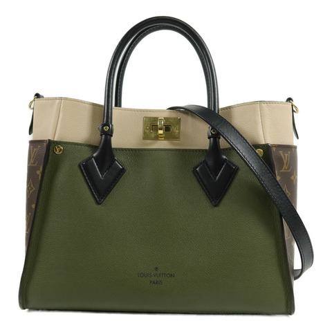 LOUIS VUITTON Monogram/牛皮皮革On My Side MM手挽肩背兩用袋