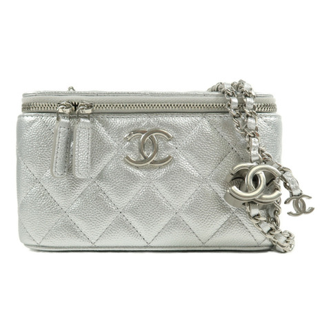 CHANEL 牛皮皮革25B Vanity Case鏈帶肩背袋
