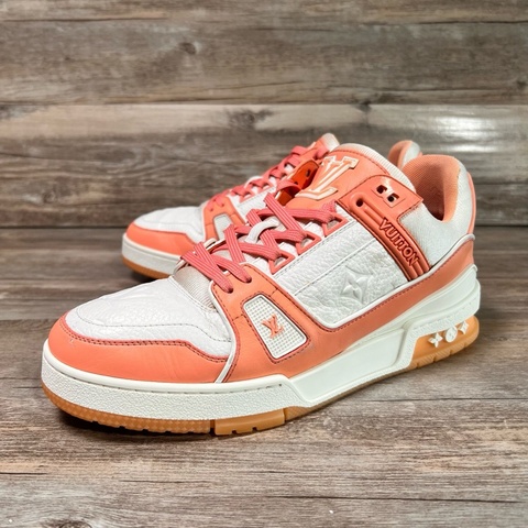 Louis Vuitton路易威登 trainer 白粉 蜜桃粉  40.5碼
