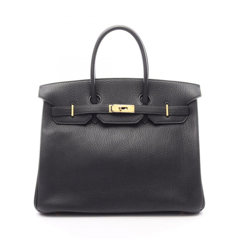 愛馬仕 Birkin 35 手提包，Ardennes 皮革，黑色，金色五金，二手，女士款