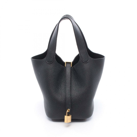愛馬仕 Picotin Lock PM 手提包 Taurillon Clemence Taurillon Clemence 黑色二手女款