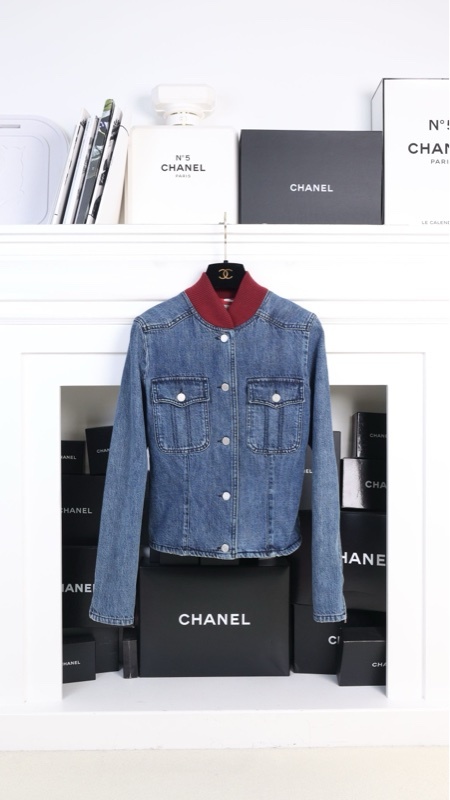 Chanel 00年蓝色丹宁牛仔两口袋夹克外套