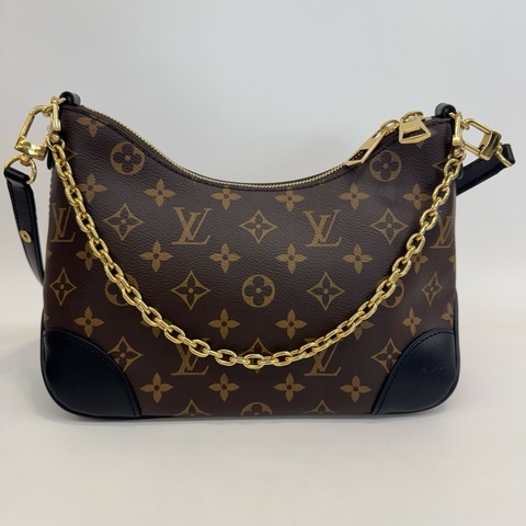 Louis Vuitton 路易威登黑牛角單肩斜挎包純芯片
