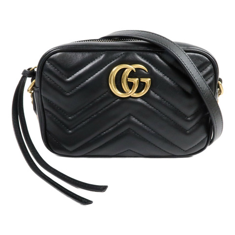 GUCCI 牛皮皮革GG Marmont Mini鏈帶肩背袋