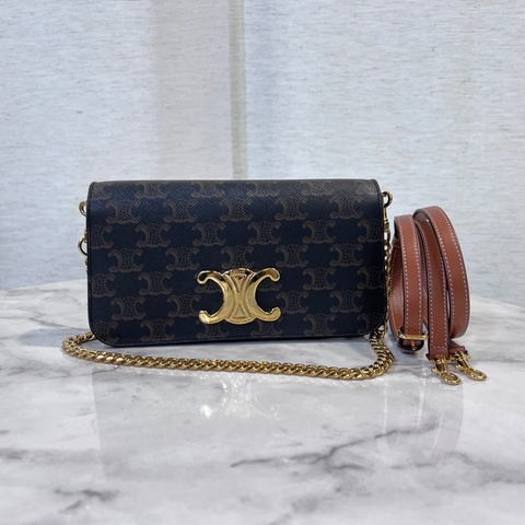 Celine Triomphe金釦Multipochette肩斜背包